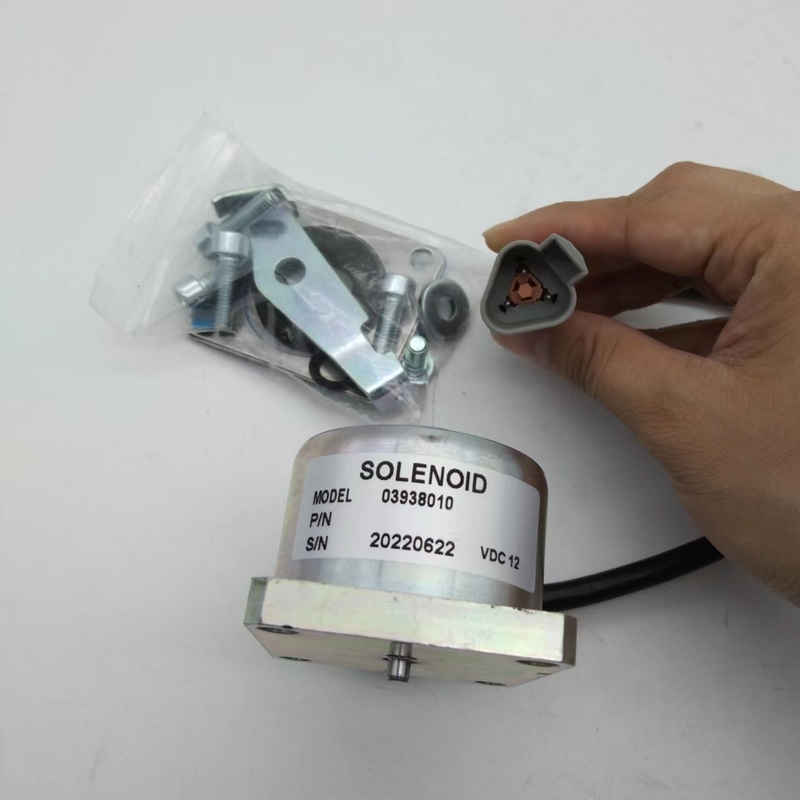 03938010 Stop Solenoid Valve Actuator สำหรับชิ้นส่วนเครื่องยนต์ดีเซล HATZ L / M 12V 24V