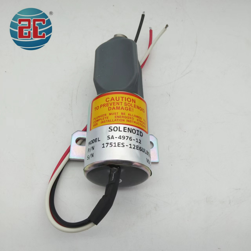 SA-4876-12 1751ES-12E6ULB5S8 หยุดโซลินอยด์วาล์วสำหรับเครื่องยนต์รถขุด 12V 3 Wires